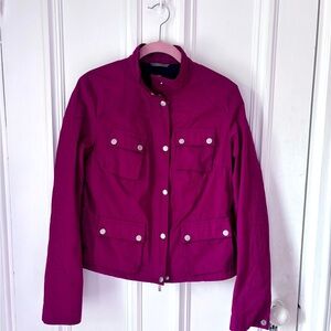 Women’s Brema Burgundy Zip Snap Lined Jacket Size 44 ( Fits like a US 6)